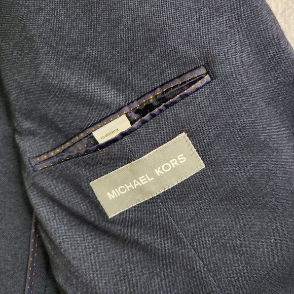Michael Kors Blazer Mens 46R Blue Double Vent 2 Button Notched Summer Thin - Picture 9 of 16